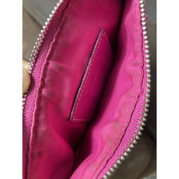 Vintage Y2K 90s Coach Signature Small Leather Crossbody Shoulder Bag Canvas Pink - Picture 14 of 14